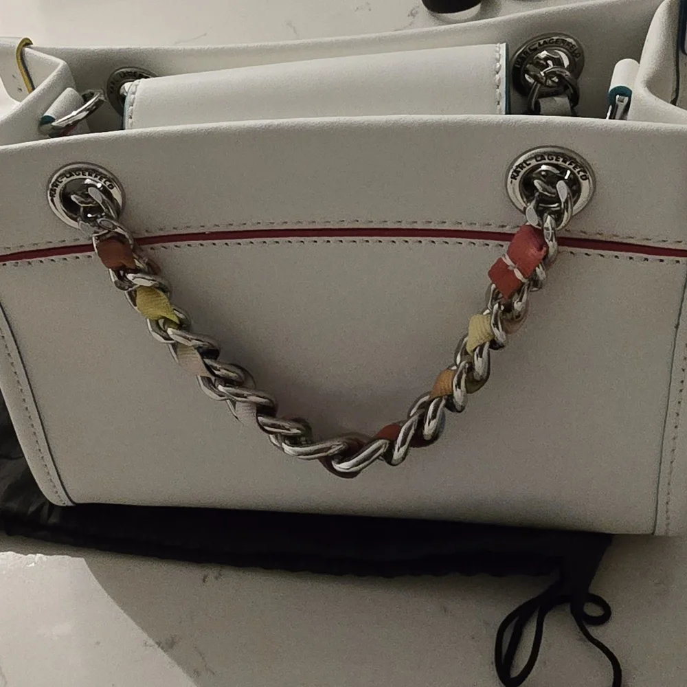 Karl Lagerfeld White and Multicolor Women's Bag Karl Lagerfeld Paris Savoie - Picture 3 of 10